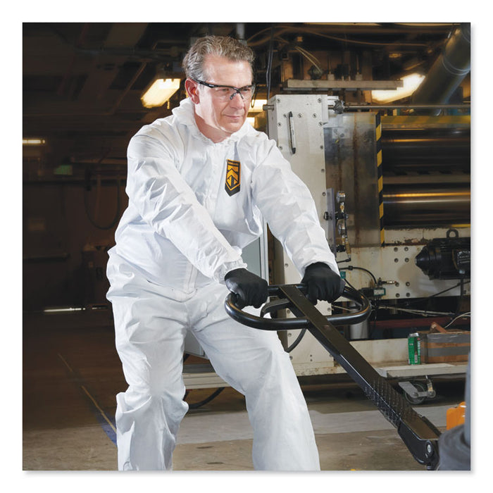 A40 Elastic-Cuff, Ankle, Hood and Boot Coveralls, Large, White, 25/Carton