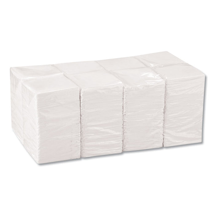 BevNap Beverage Napkins, 1-Ply, 9.5 x 9.5, White, 4,000/Carton