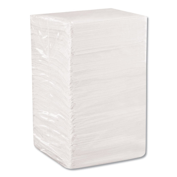 BevNap Beverage Napkins, 1-Ply, 9.5 x 9.5, White, 4,000/Carton