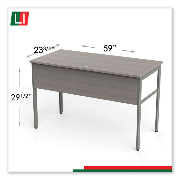 Urban Series Desk Workstation, 59" x 23.75" x 29.5", Ash