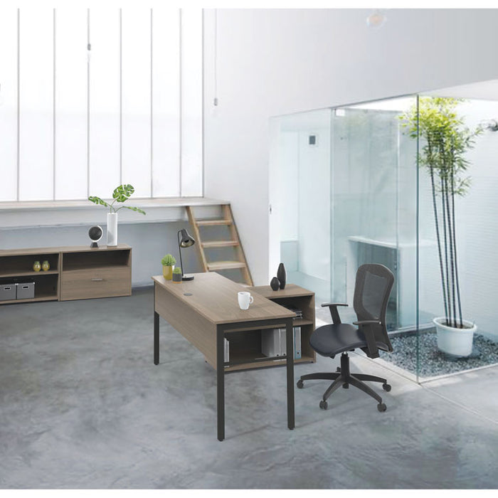 Urban Series Desk Workstation, 59" x 23.75" x 29.5", Natural Walnut
