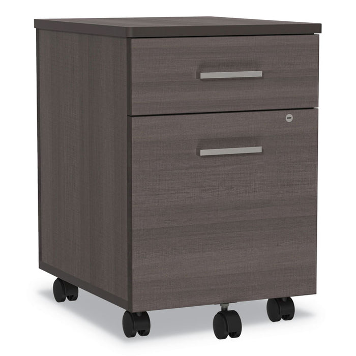 Trento Line Mobile Pedestal File, Left or Right, 2-Drawers: Box/File, Legal/Letter, Mocha, 16.5" x 19.75" x 23.63"