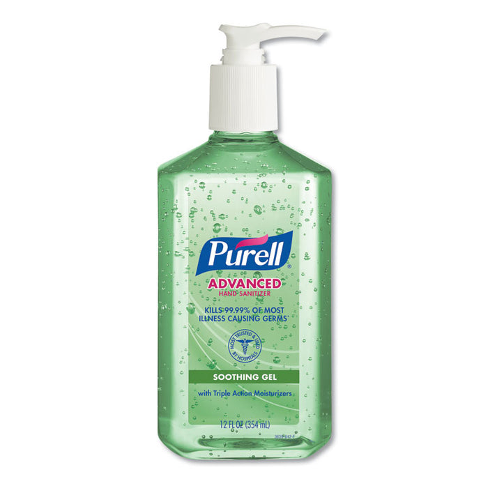 Advanced Hand Sanitizer Soothing Gel, 12 oz Pump Bottle, Fresh Scent