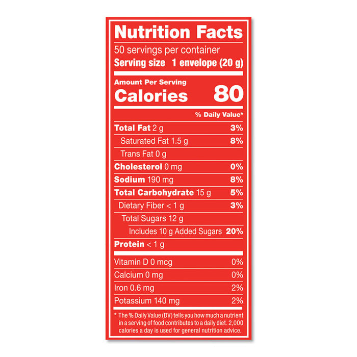 Hot Cocoa Mix, Rich Chocolate, 0.71 oz Packets, 50/Box