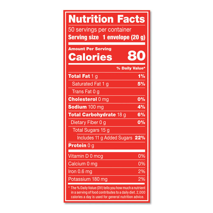 Hot Cocoa Mix, Dark Chocolate, 0.71 oz, 50/Box