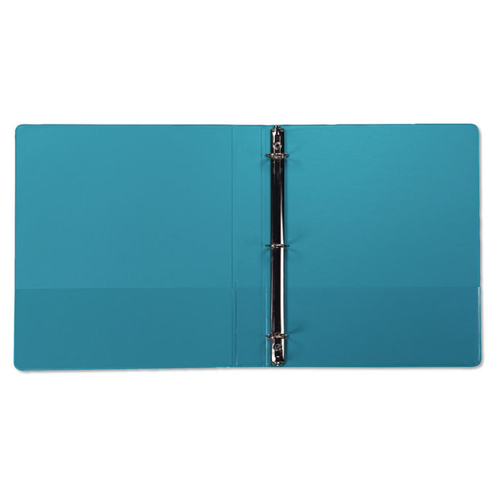 Earth's Choice Plant-Based Durable Fashion View Binder, 3 Rings, 1" Capacity, 11 x 8.5, Turquoise, 2/Pack