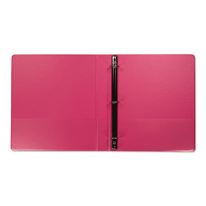 Earth's Choice Plant-Based Durable Fashion View Binder, 3 Rings, 1" Capacity, 11 x 8.5, Berry, 2/Pack