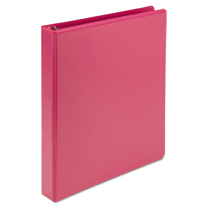 Earth's Choice Plant-Based Durable Fashion View Binder, 3 Rings, 1" Capacity, 11 x 8.5, Berry, 2/Pack