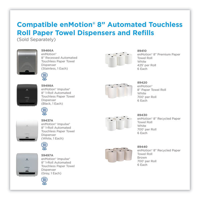 enMotion EPA Compliant Touchless Roll Towels, 8.25" x 700 ft, Brown, 6/Carton