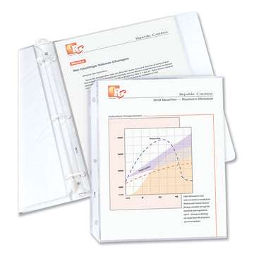 Standard Weight Polypropylene Sheet Protectors, Medium-Duty, Side: 3-Hole Punched, Top Load 8.5 x 11 Insert, Clear, 100/Box