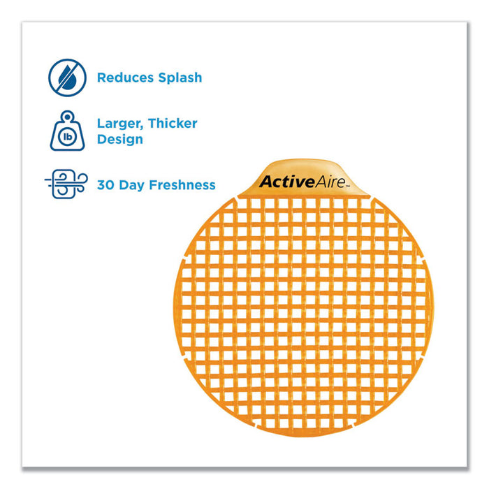 ActiveAire Deodorizer Urinal Screen with Side Tab, Sunscape Mango Scent, Orange, 12/Carton