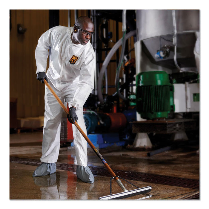 A45 Liquid/Particle Protection Surface Prep/Paint Coveralls, Hood, Elastic Wrist/Ankles, Boots, 3X-Large, White, 25/Carton