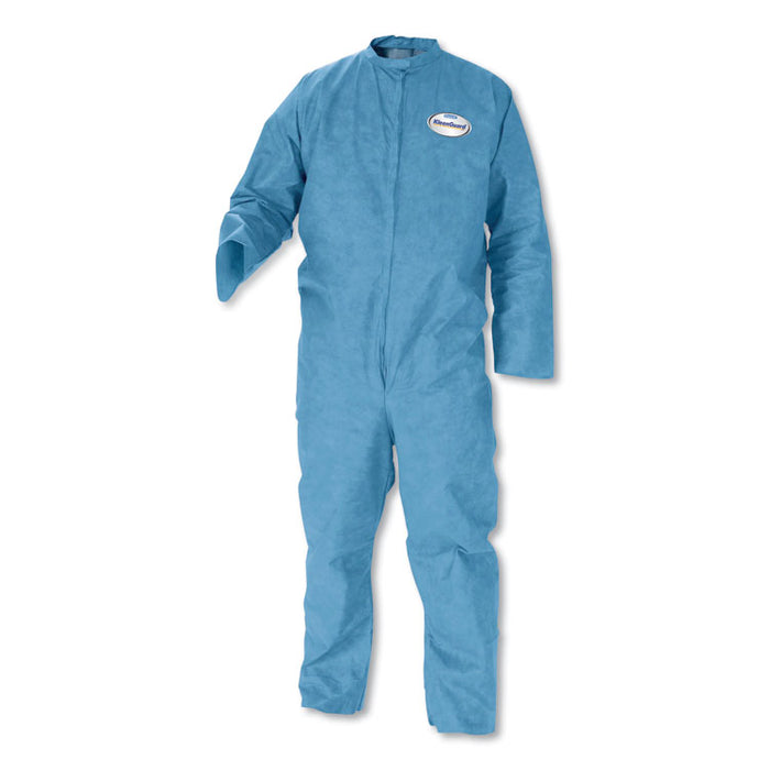 A20 Breathable Particle Protection Coveralls, Zip Front, Open Wrists and Ankles, 4X-Large, Blue, 24/Carton