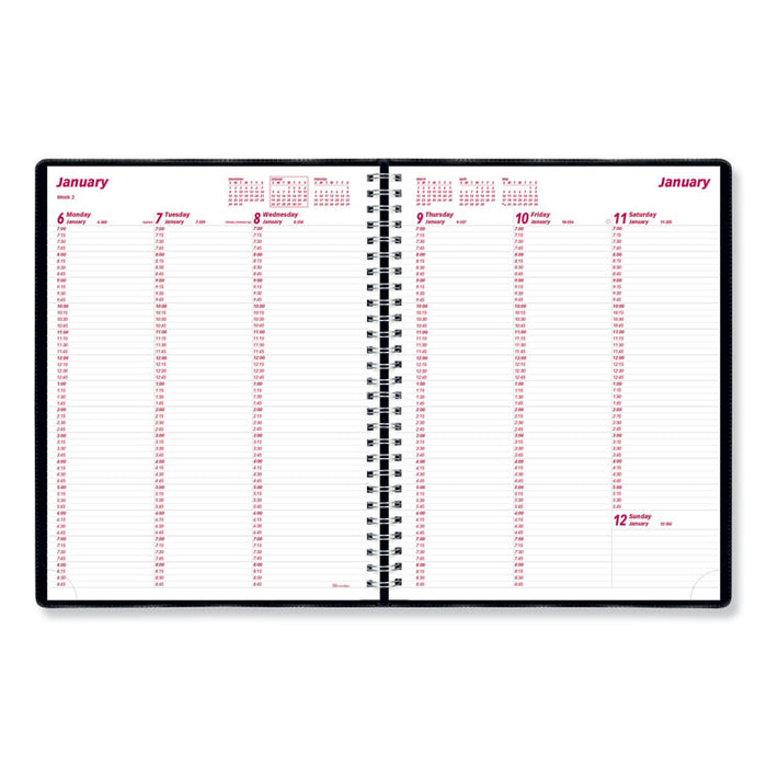 Essential Collection Weekly Appointment Book in Columnar Format, 11 x 8.5, Black Cover, 12-Month (Jan to Dec): 2026