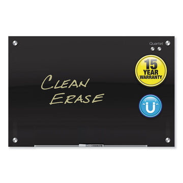 Infinity Magnetic Glass Marker Board, 96" x 48", Black Surface