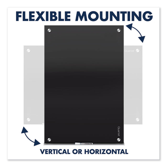 Infinity Magnetic Glass Marker Board, 72" x 48", Black Surface