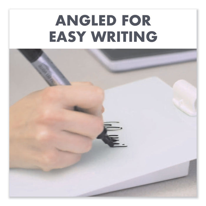 Glass Dry Erase Desktop Copy Holder, Holds Up to 20 Letter Size Sheets, Plastic, White