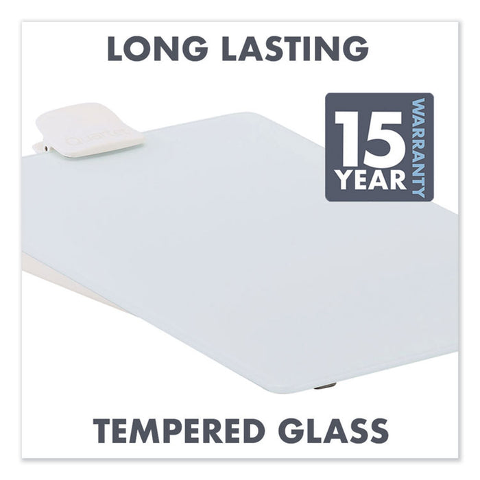 Glass Dry Erase Desktop Copy Holder, Holds Up to 20 Letter Size Sheets, Plastic, White