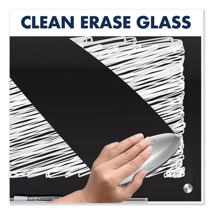 Infinity Magnetic Glass Marker Board, 36" x 24", Black Surface