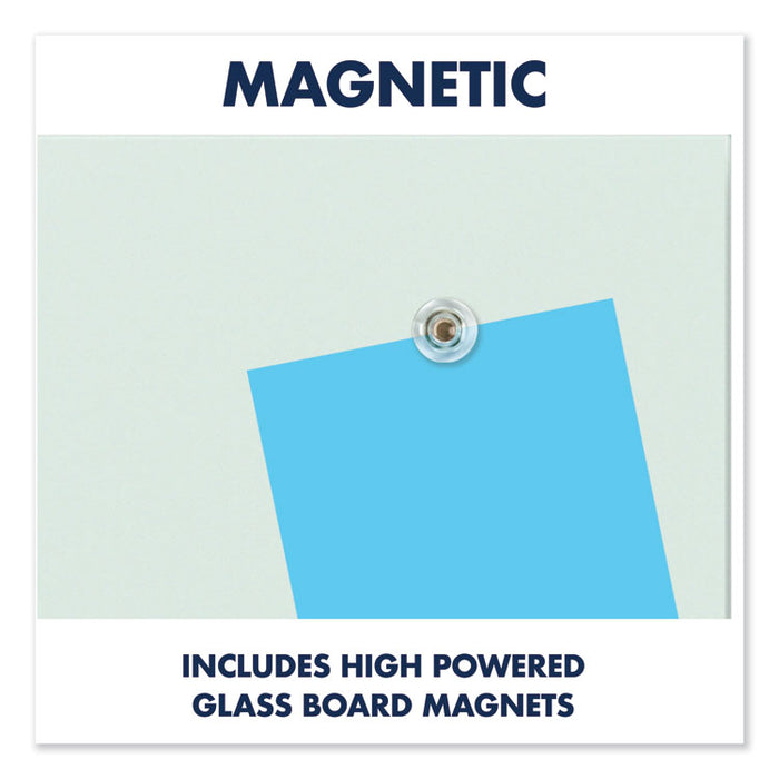 InvisaMount Magnetic Glass Marker Board, 85" x 48", White Surface