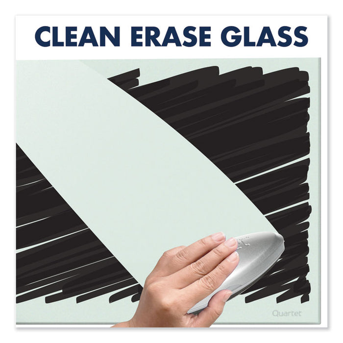 InvisaMount Magnetic Glass Marker Board, 85" x 48", White Surface