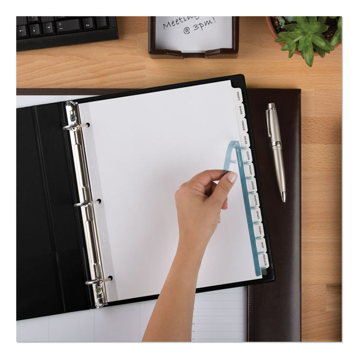 Print and Apply Index Maker Clear Label Dividers, 12-Tab, White Tabs, 11 x 8.5, White, 1 Set