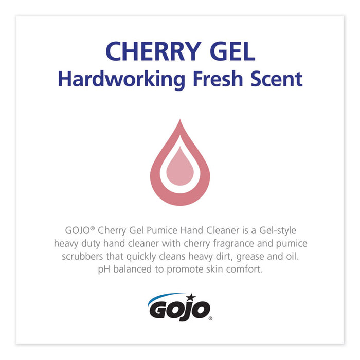 Cherry Gel Pumice Hand Cleaner, Cherry Scent, 10 oz, 8/Carton
