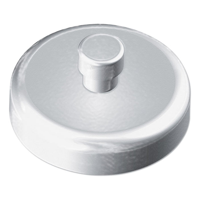 Mounting Magnets for Kantek Acrylic Glove and Paper Towel Dispensers, 1.5" Diameter, White/Silver, 4/Set