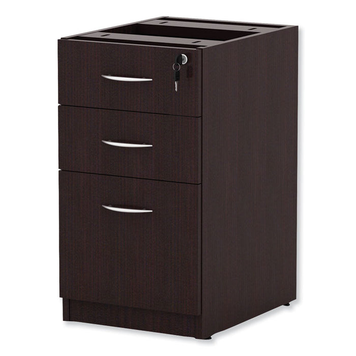 Alera Valencia Series Full Pedestal File, Left/Right, 3-Drawers: Box/Box/File, Legal/Letter, Espresso, 15.63" x 20.5" x 28.5"