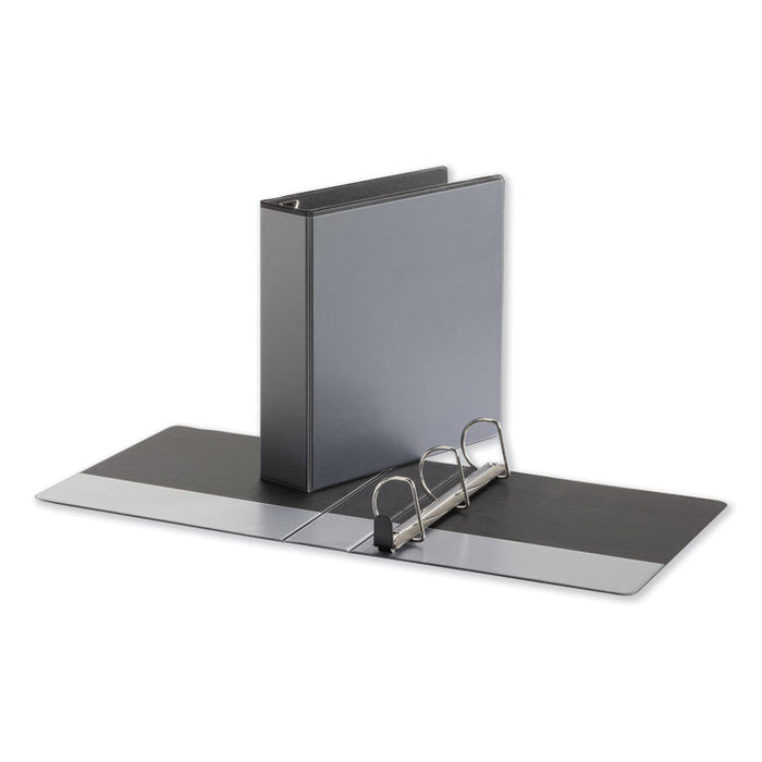 Deluxe Easy-to-Open D-Ring View Binder, 3 Rings, 2" Capacity, 11 x 8.5, Black