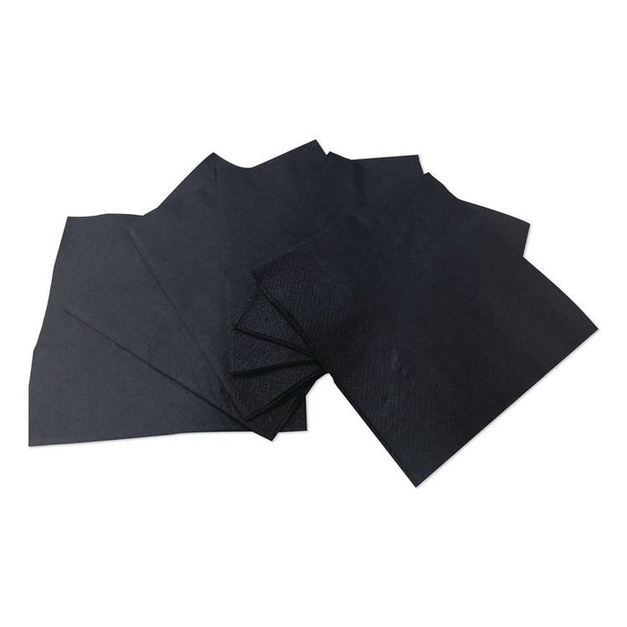 Cocktail Napkins, 2-Ply, 9 x 9, Black, 2,000/Carton