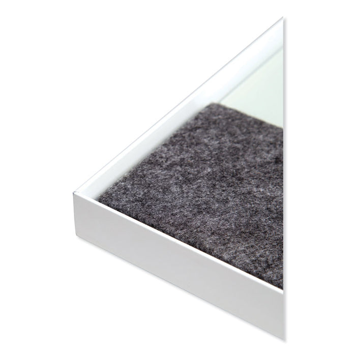 3N1 Magnetic Glass Dry Erase Combo Board, Monthly Planning, 24 x 18 (Actual Size: 23 x 17), Gray/White Surface, White Frame
