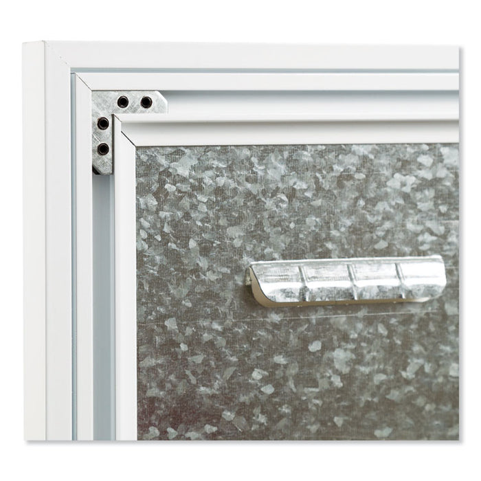 3N1 Magnetic Glass Dry Erase Combo Board, Monthly Planning, 24 x 18 (Actual Size: 23 x 17), Gray/White Surface, White Frame