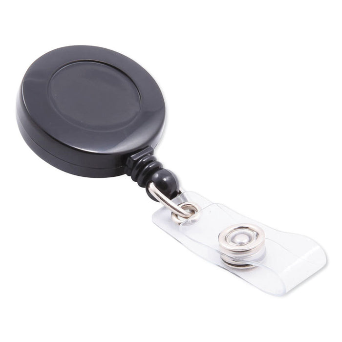 ID Card Reel with Belt Clip, 30" Extension, Black