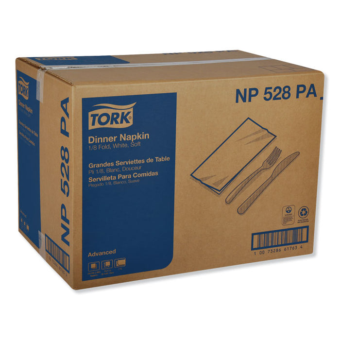 Advanced Dinner Napkins, 2-Ply, 15 x 17, 1/8 Fold, White, 100/PK, 28 PK/CT