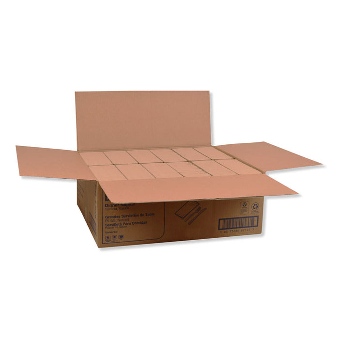 Universal Dinner Napkins, 1-Ply, 15 x 17, Natural Brown, 250/Pack, 12 Pack/Carton