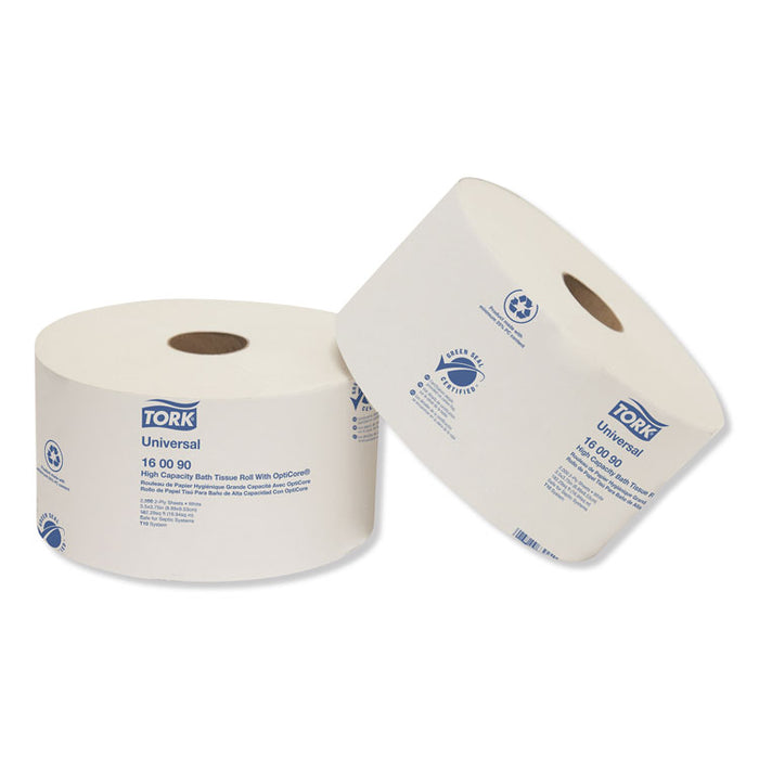 Universal High Capacity Bath Tissue with OptiCore, Septic Safe, 2-Ply, White, 2,000 Sheets/Roll, 12 Rolls/Carton