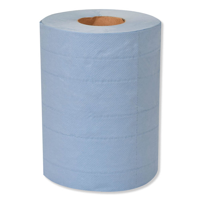 Industrial Paper Wiper, 4-Ply, 10 x 15.75, Unscented, Blue, 190 Wipes/Roll, 4 Roll/Carton