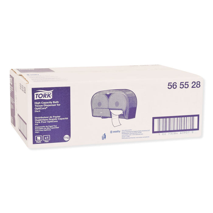 High Capacity Bath Tissue Roll Dispenser for OptiCore, 16.62 x 5.25 x 9.93, Black