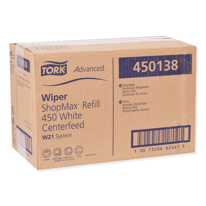 Advanced ShopMax Wiper 450, 9.9 x 13.1, White, 200/Roll, 2 Rolls/Carton
