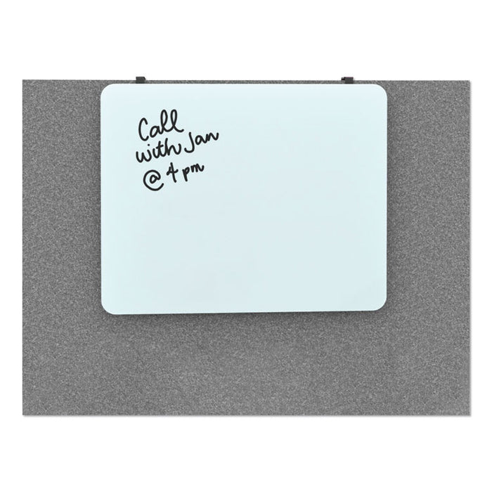Cubicle Glass Dry Erase Board, 20" x 16", White Surface