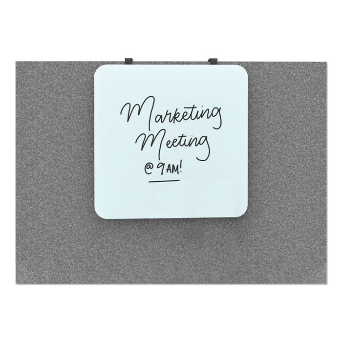 Cubicle Glass Dry Erase Board, 12" x 12", White Surface