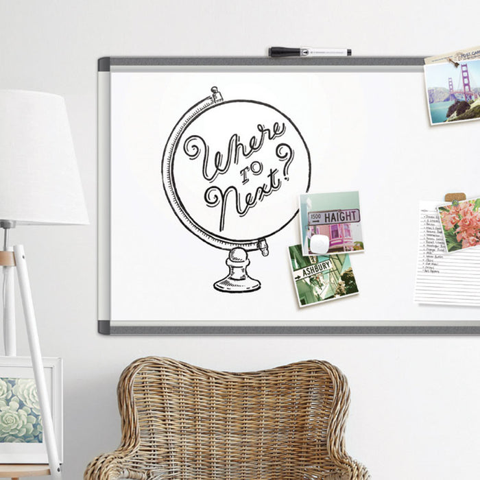 PINIT Magnetic Dry Erase Board, 36" x 24" (Actual Size: 35" x 23"), White Surface, Satin Aluminum Frame