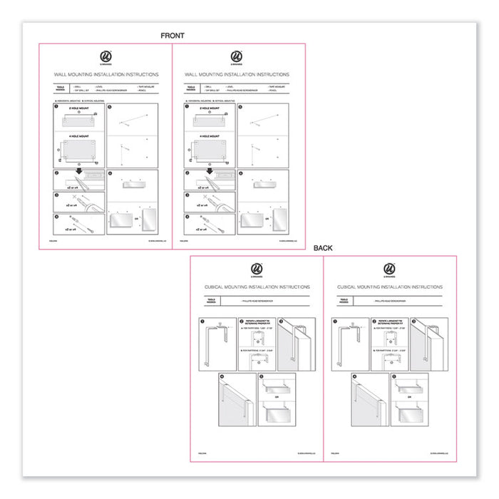 Cubicle Glass Dry Erase Board, 12" x 12", White Surface