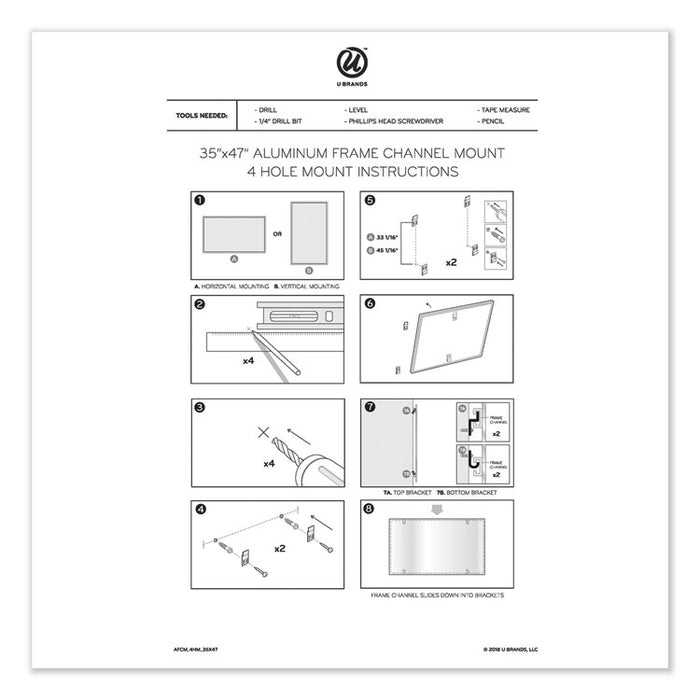 PINIT Magnetic Dry Erase Calendar, Monthly Planning/Scheduling, 48 x 36 (Actual Size: 47 x 35), White Surface, Aluminum Frame