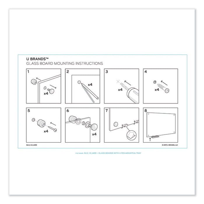 Magnetic Glass Dry Erase Board Value Pack, 36" x 36" (Actual Size: 35" x 35"), Frosted White Surface
