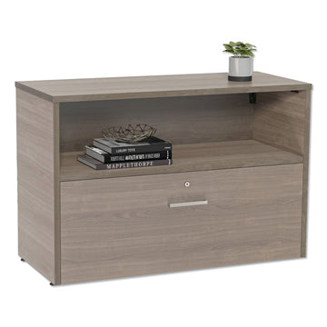 Urban Series Cabinet Credenza Pedestal with Lateral File, 35.25w x 15.25d x 23.75h, Natural Walnut