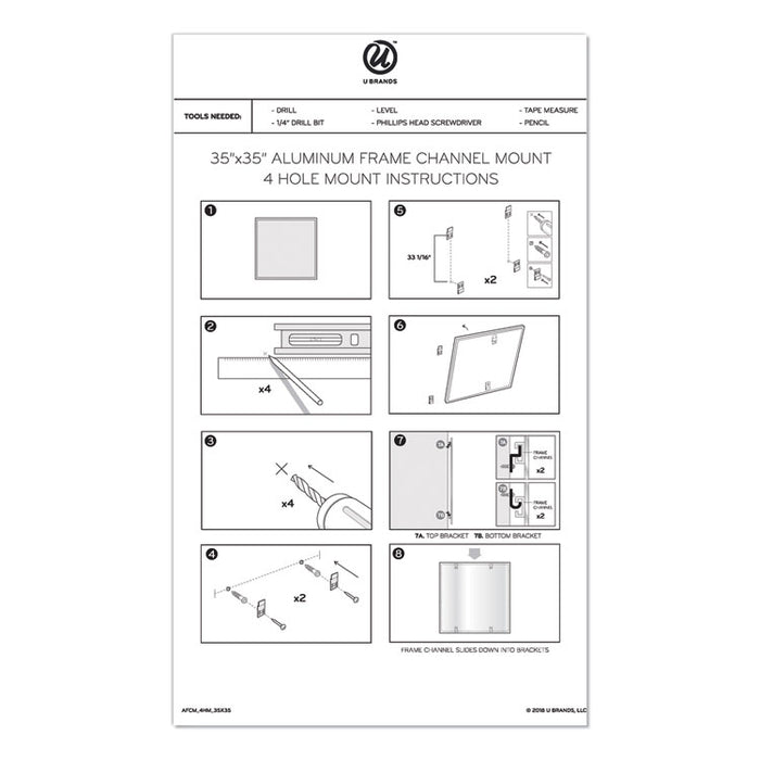 PINIT Magnetic Dry Erase Calendar, Monthly Planning/Scheduling, 36 x 36 (Actual Size: 35 x 35), White Surface, Aluminum Frame