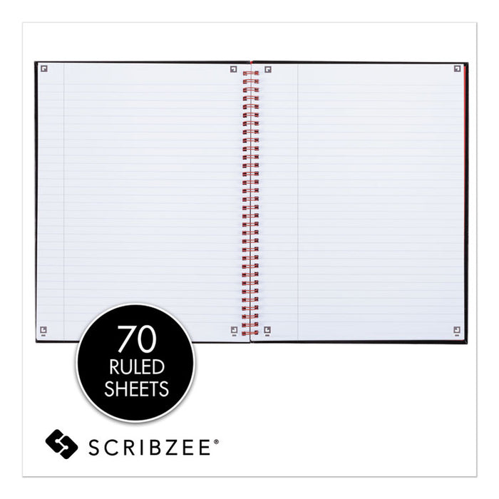Hardcover Twinwire Notebooks, SCRIBZEE Compatible, 1-Subject, Wide/Legal Rule, Black/Red Cover, (70) 11 x 8.5 Sheets