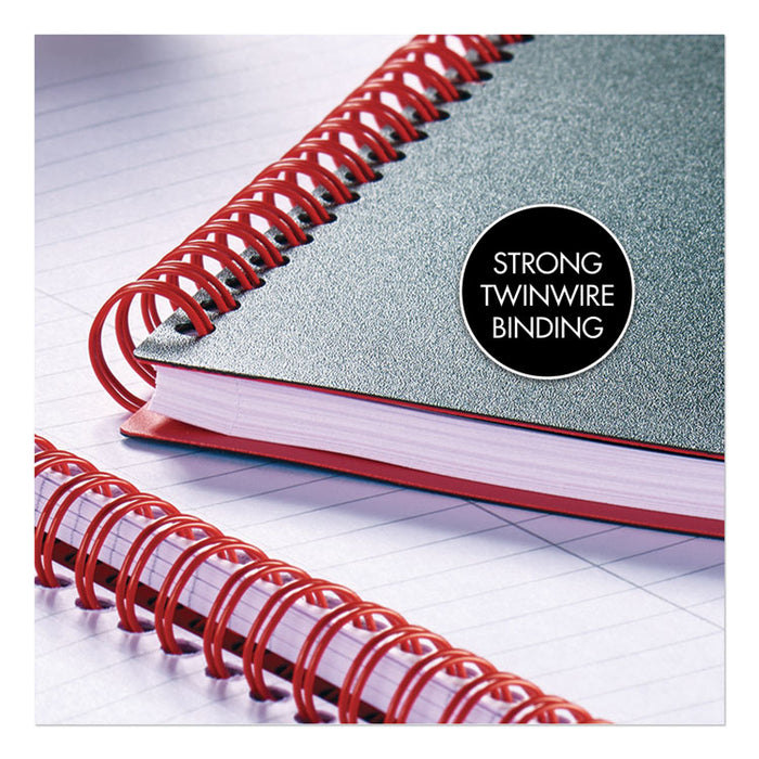 Flexible Cover Twinwire Notebooks, SCRIBZEE Compatible, 1-Subject, Wide/Legal Rule, Black/Red Cover, (70) 11.75 x 8.25 Sheets